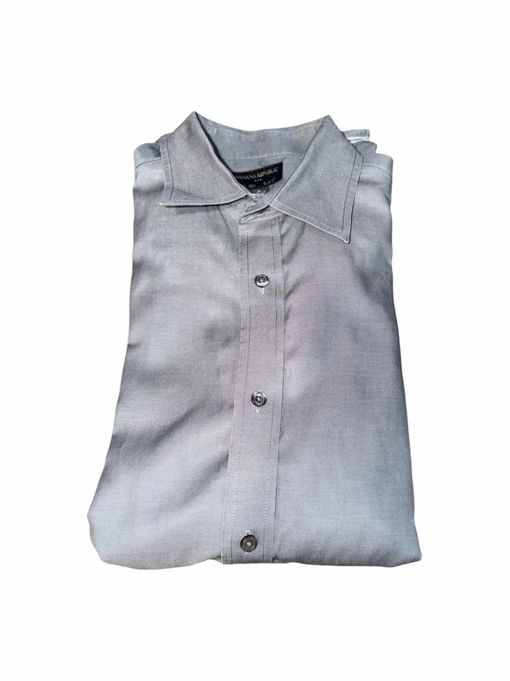 Banana Republic Grey Non Iron Slim Fit Dress Shirt Sz M